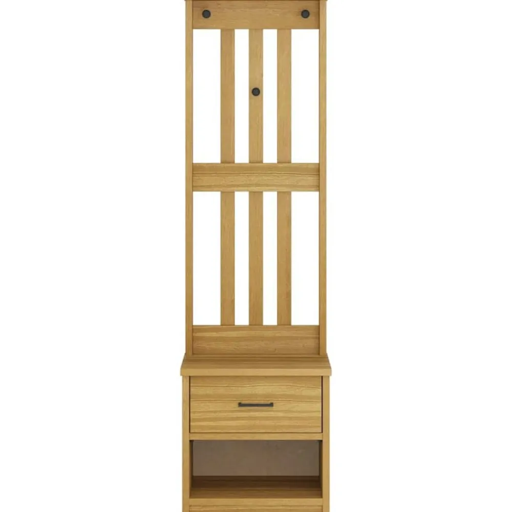 vidaXL Perchero de entrada SANDNES 45x40x159,5cm madera maciza de pino Acabado de nogal Best