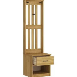vidaXL Perchero de entrada SANDNES 45x40x159,5cm madera maciza de pino Acabado de nogal Best