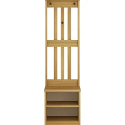 vidaXL Perchero de entrada SANDNES 45x40x159,5cm madera maciza de pino Acabado de nogal Sale