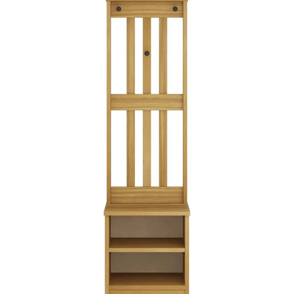 vidaXL Perchero de entrada SANDNES 45x40x159,5cm madera maciza de pino Acabado de nogal Sale