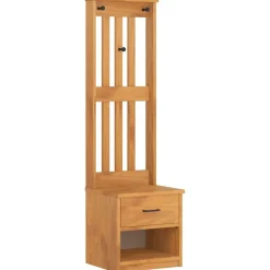 vidaXL Bancos-Perchero de entrada SANDNES 45x40x159,5cm madera maciza de pino