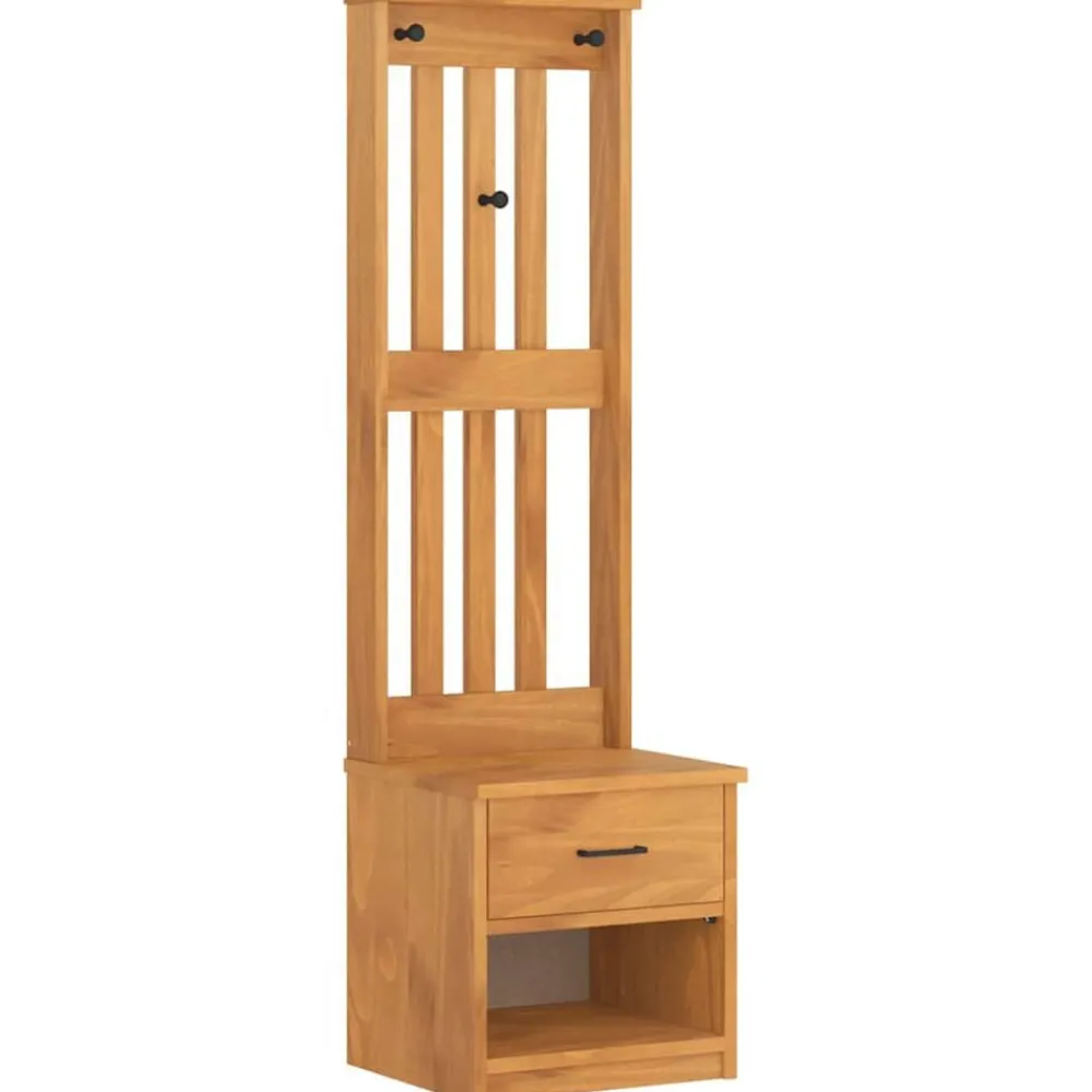 vidaXL Bancos-Perchero de entrada SANDNES 45x40x159,5cm madera maciza de pino