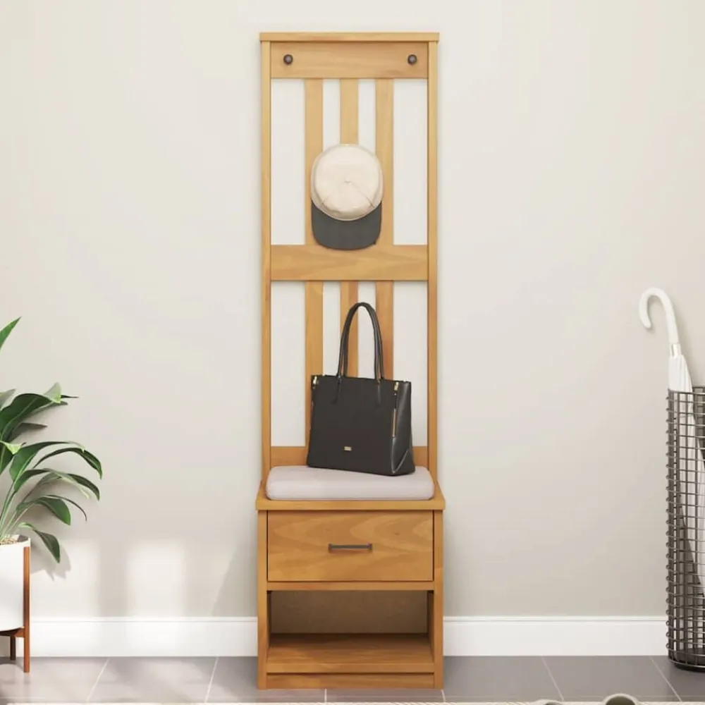 vidaXL Bancos-Perchero de entrada SANDNES 45x40x159,5cm madera maciza de pino