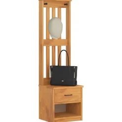 vidaXL Bancos-Perchero de entrada SANDNES 45x40x159,5cm madera maciza de pino