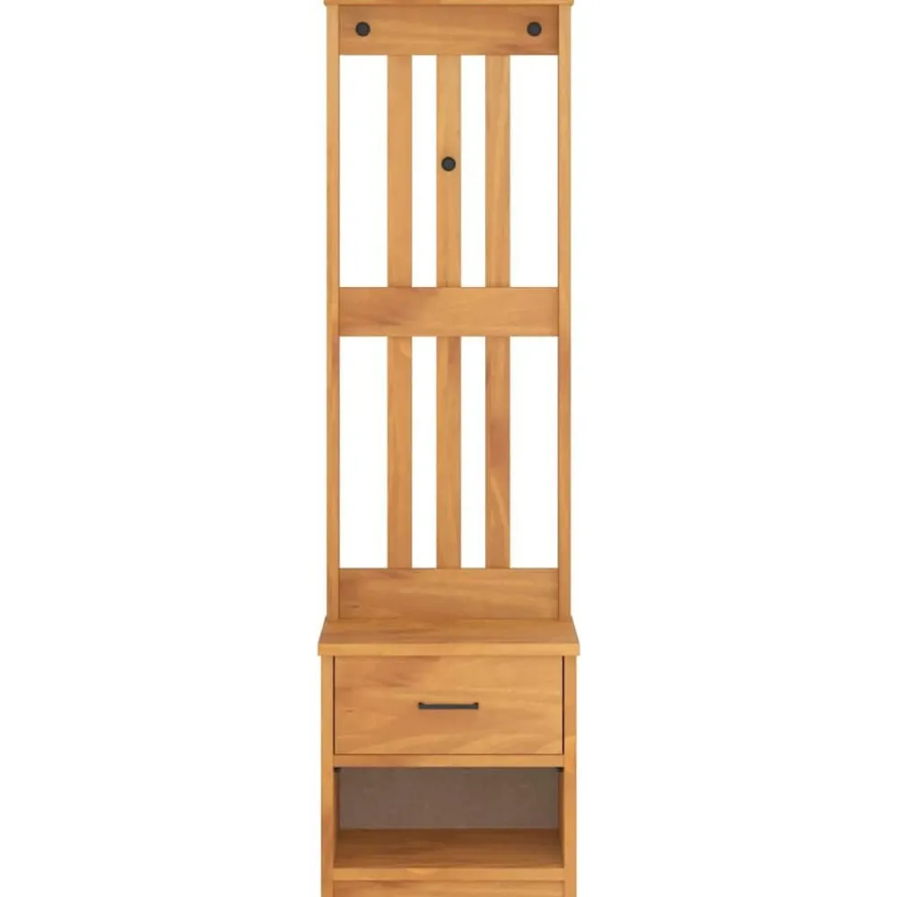 vidaXL Bancos-Perchero de entrada SANDNES 45x40x159,5cm madera maciza de pino