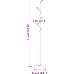 vidaXL Decoración-Perchero de hierro con recubrimiento en polvo 175 cm