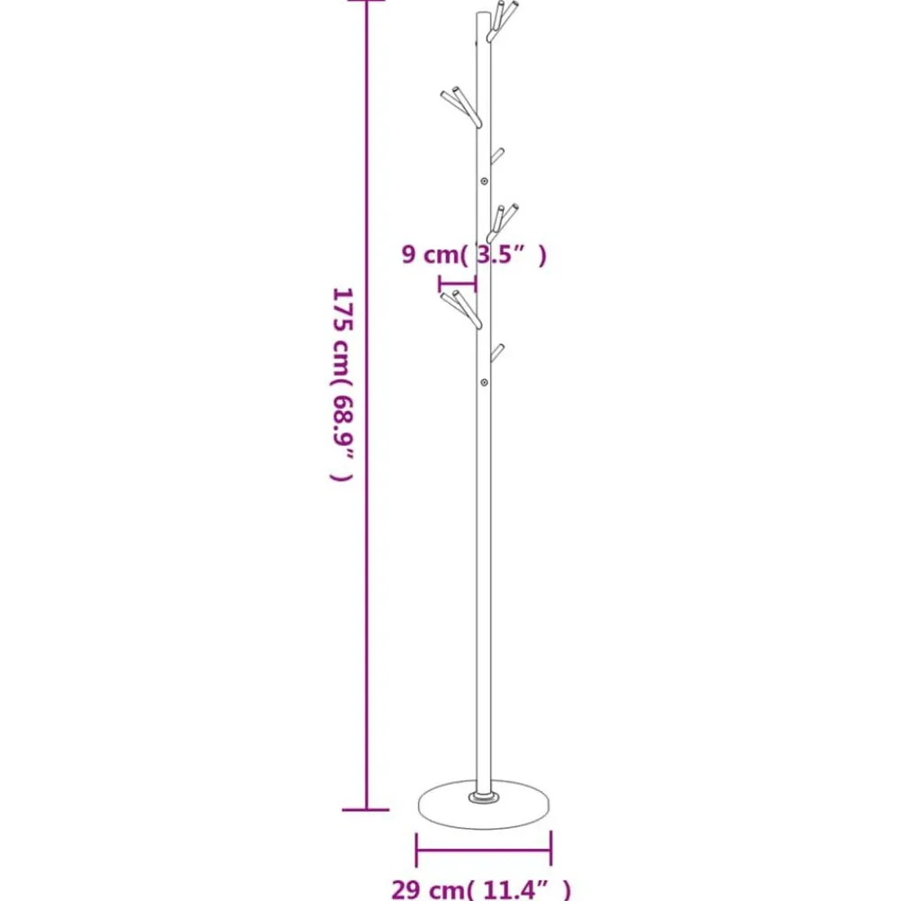 vidaXL Decoración-Perchero de hierro con recubrimiento en polvo 175 cm