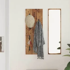 vidaXL Estanterías-Perchero de pared Madera vieja 30 x 1,5 x 80 cm