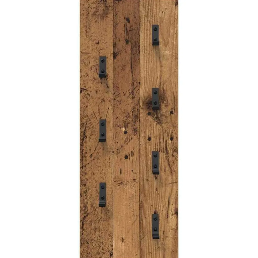 vidaXL Estanterías-Perchero de pared Madera vieja 30 x 1,5 x 80 cm