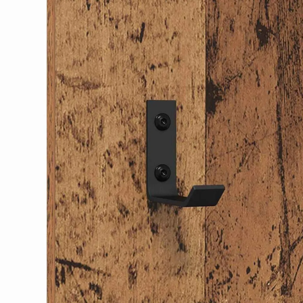 vidaXL Estanterías-Perchero de pared Madera vieja 30 x 1,5 x 80 cm