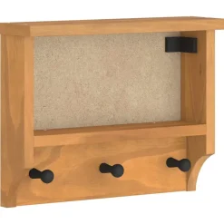 vidaXL Decoración-Perchero de pared SANDNES 45x12x35 cm madera maciza de pino