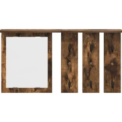 vidaXL Perchero de pared con estante 85 x 10 x 45 cm Roble ahumado Hot