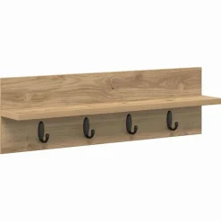 vidaXL Estanterías-Perchero de pared Roble artesanal 60 x 10,5 x 18 cm