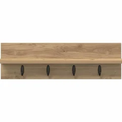vidaXL Estanterías-Perchero de pared Roble artesanal 60 x 10,5 x 18 cm