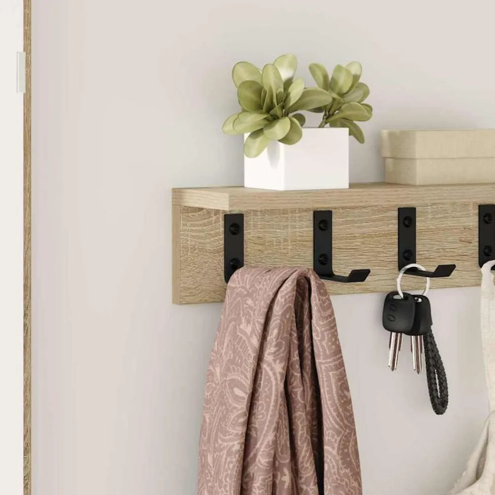 vidaXL Estanterías-Perchero de pared 40 x 10,5 x 10,5 cm
