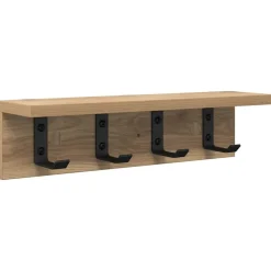 vidaXL Estanterías-Perchero de pared Roble artesanal 40 x 10,5 x 10,5 cm