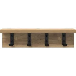 vidaXL Estanterías-Perchero de pared Roble artesanal 40 x 10,5 x 10,5 cm