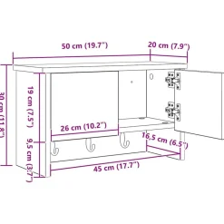 vidaXL Estanterías-Perchero de pared con estante 50 x 20 x 30 cm