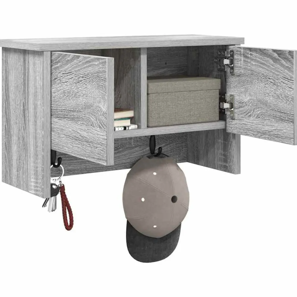 vidaXL Estanterías-Perchero de pared con estante 50 x 20 x 30 cm