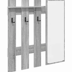 vidaXL Perchero de pared con espejo 100 x 10 x 100 cm Gris sonoma Clearance