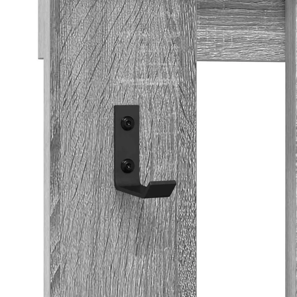 vidaXL Perchero de pared con espejo 100 x 10 x 100 cm Gris sonoma Clearance