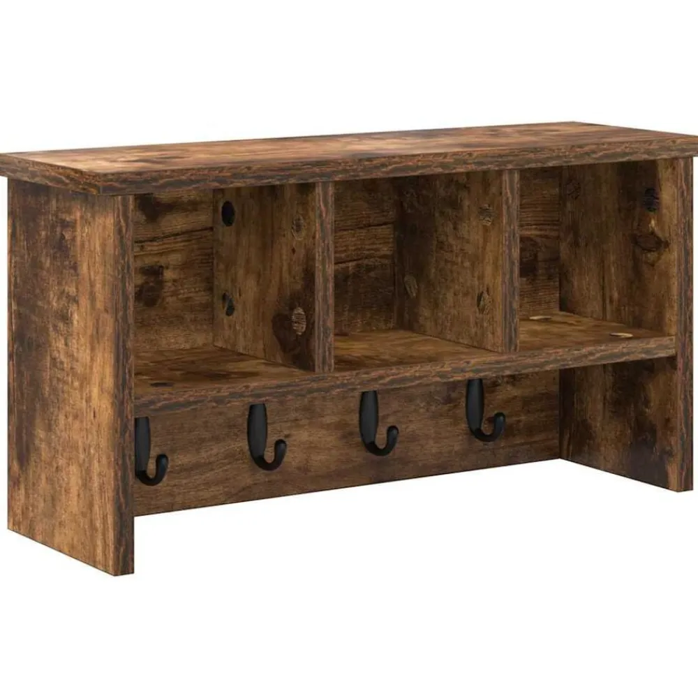 vidaXL Estanterías-Perchero de pared con estante 50 x 16 x 26 cm