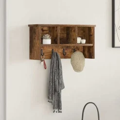 vidaXL Estanterías-Perchero de pared con estante 50 x 16 x 26 cm