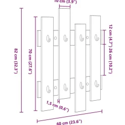 vidaXL Estanterías-Perchero de pared 60 x 3 x 82 cm