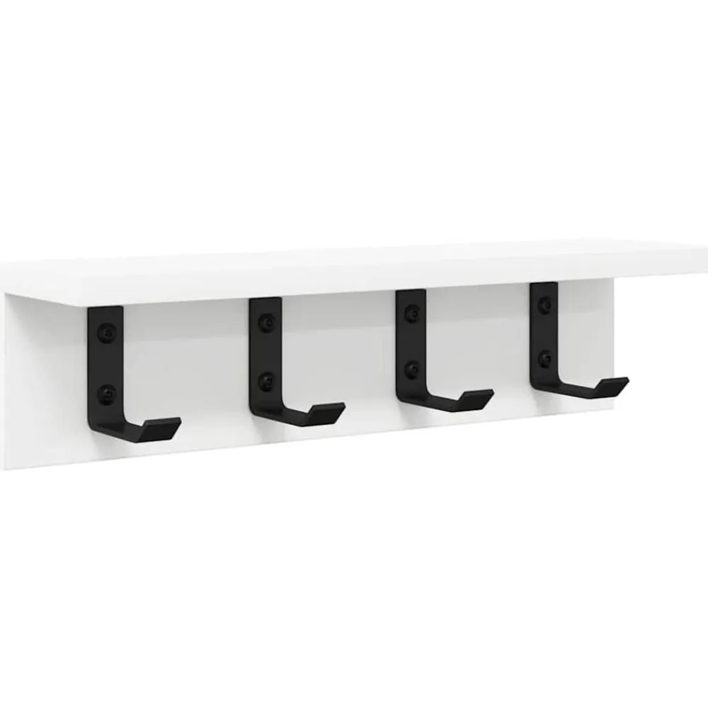 vidaXL Perchero de pared 40 x 10,5 x 10,5 cm Madera de ingeniería White Discount