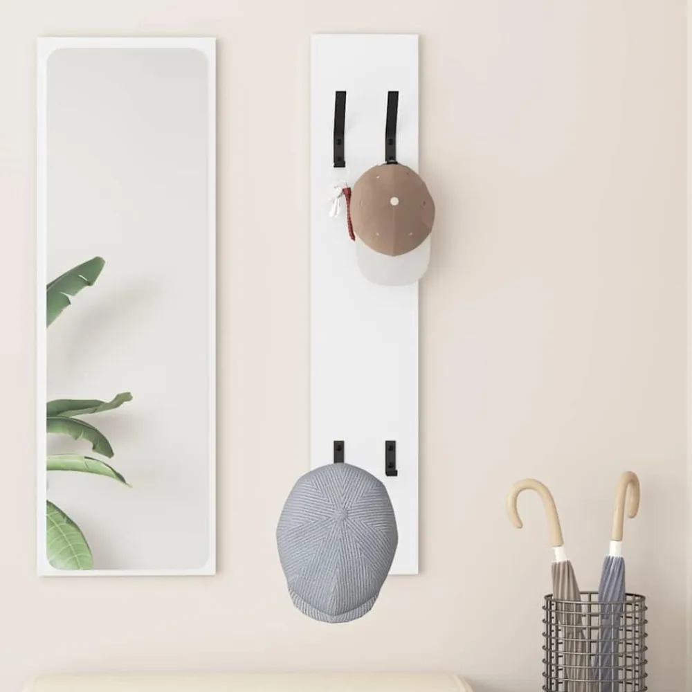vidaXL Perchero de pared 20 x 1,5 x 100 cm Madera de ingeniería White Discount