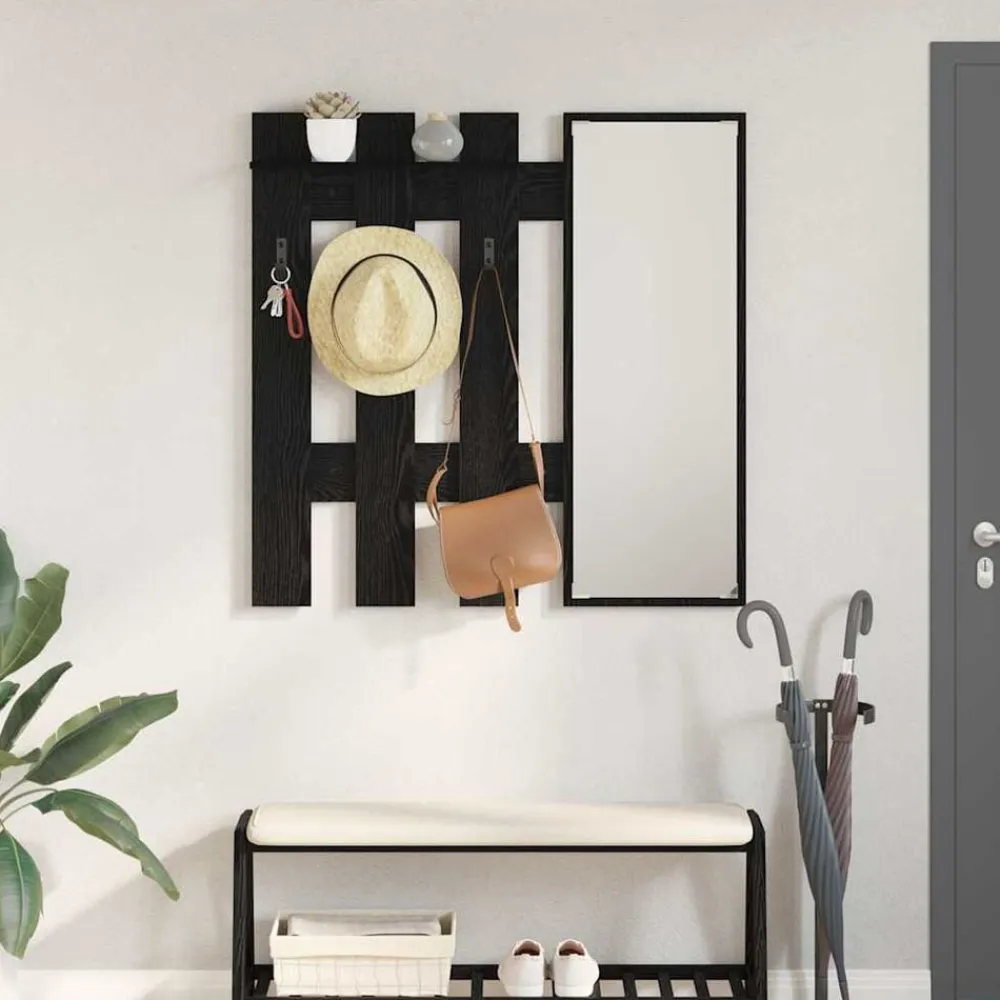 vidaXL Estanterías-Perchero de pared con espejo 100 x 10 x 100 cm