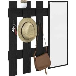 vidaXL Estanterías-Perchero de pared con espejo 100 x 10 x 100 cm