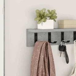 vidaXL Perchero de pared Gris Concreto 40 x 10,5 x 10,5 cm Gris hormig&oacute;n Online