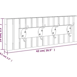 vidaXL Perchero de pared madera maciza de nogal 42x8,5x14 cm Hot