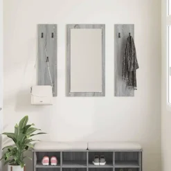 vidaXL Estanterías-Perchero de pared con espejo 96 x 1,5 x 90 cm