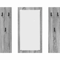 vidaXL Estanterías-Perchero de pared con espejo 96 x 1,5 x 90 cm