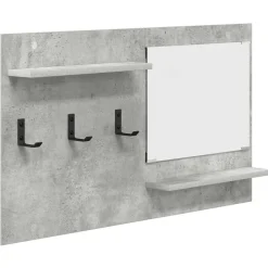 vidaXL Estanterías-Perchero de pared con estante Gris Concreto 90 x 10 x 50 cm