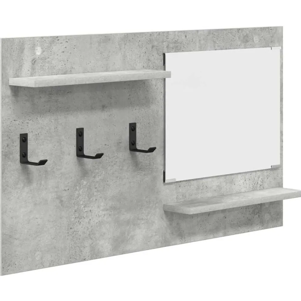 vidaXL Estanterías-Perchero de pared con estante Gris Concreto 90 x 10 x 50 cm