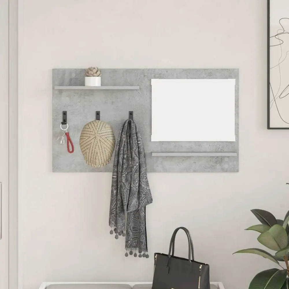 vidaXL Estanterías-Perchero de pared con estante Gris Concreto 90 x 10 x 50 cm