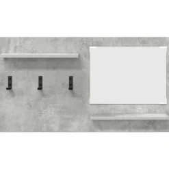 vidaXL Estanterías-Perchero de pared con estante Gris Concreto 90 x 10 x 50 cm