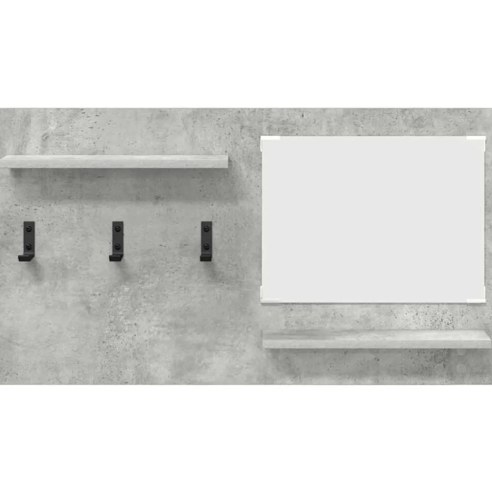 vidaXL Estanterías-Perchero de pared con estante Gris Concreto 90 x 10 x 50 cm
