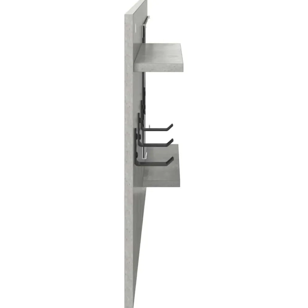 vidaXL Estanterías-Perchero de pared con estante Gris Concreto 90 x 10 x 50 cm