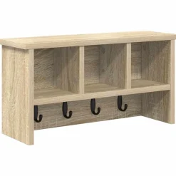 vidaXL Perchero de pared con estante 50 x 16 x 26 cm Roble Sonoma New