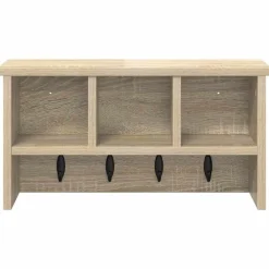 vidaXL Perchero de pared con estante 50 x 16 x 26 cm Roble Sonoma New