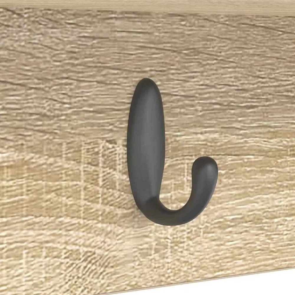 vidaXL Perchero de pared con estante 50 x 16 x 26 cm Roble Sonoma New