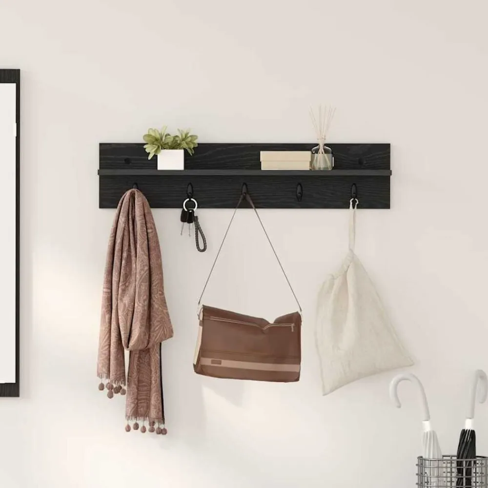 vidaXL Estanterías-Perchero de pared 80 x 10,5 x 18 cm