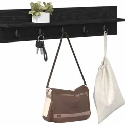 vidaXL Estanterías-Perchero de pared 80 x 10,5 x 18 cm