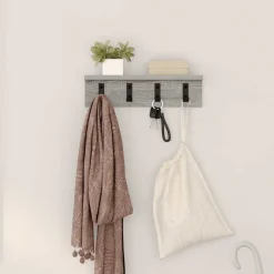 vidaXL Perchero de pared 40 x 10,5 x 10,5 cm Gris sonoma New