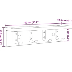vidaXL Perchero de pared 40 x 10,5 x 10,5 cm Gris sonoma New