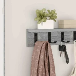 vidaXL Perchero de pared 40 x 10,5 x 10,5 cm Gris sonoma New